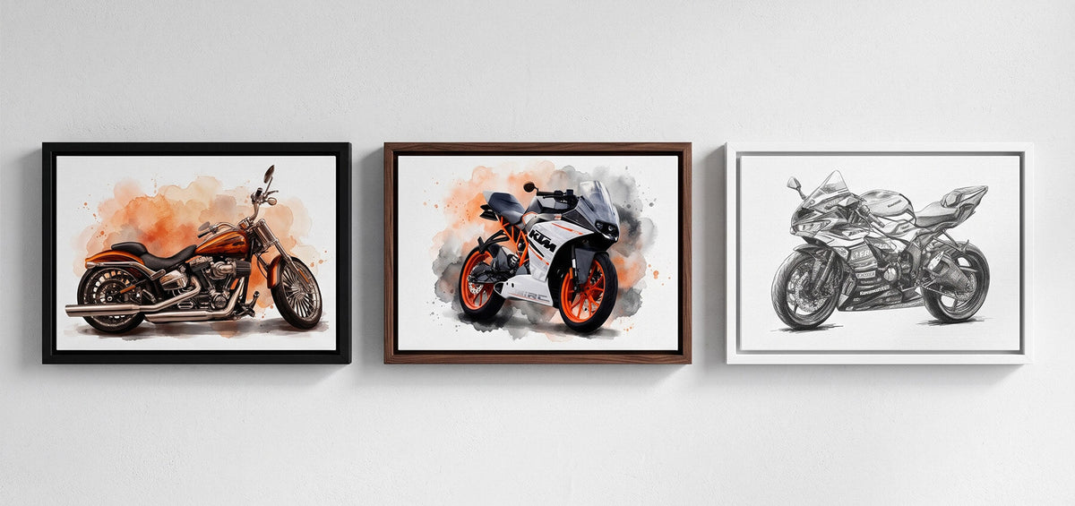 Motorradportrait vom eigenen Foto - Beispiele als Leinwand, Poster und im Rahmen