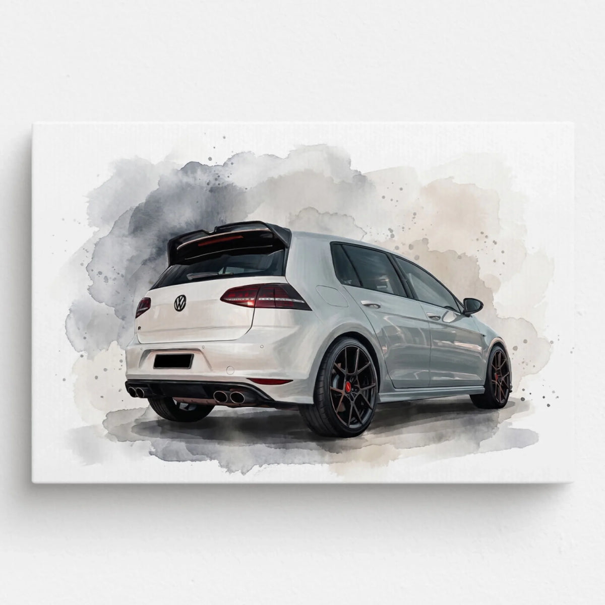 Auto Portrait im Aquarell-Stil nach Foto - Leinwand