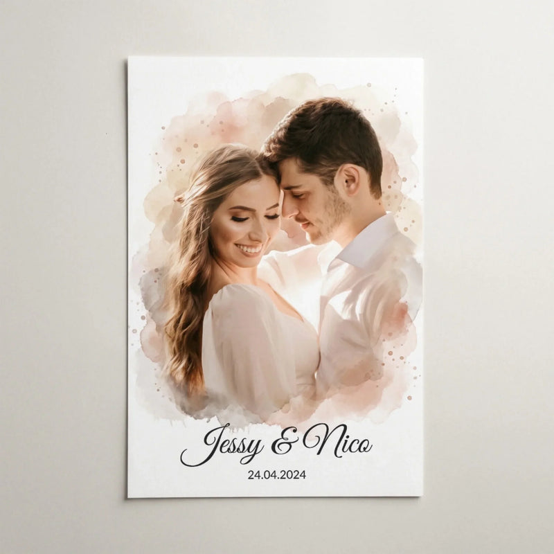 Personalisiertes Portrait im Aquarell-Stil