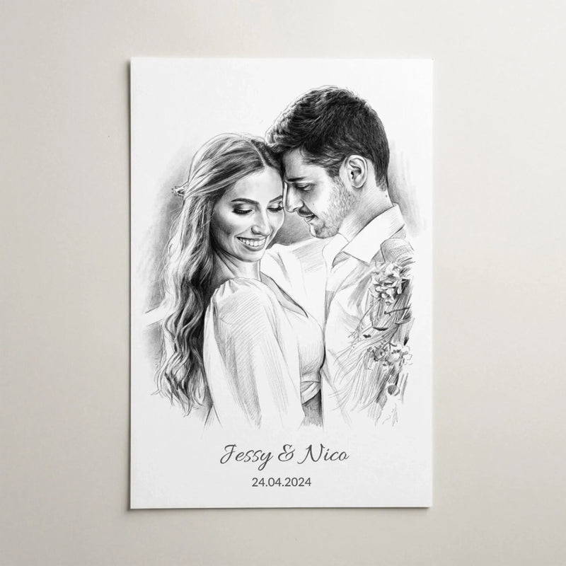Personalisiertes Portrait im Bleistift-Stil