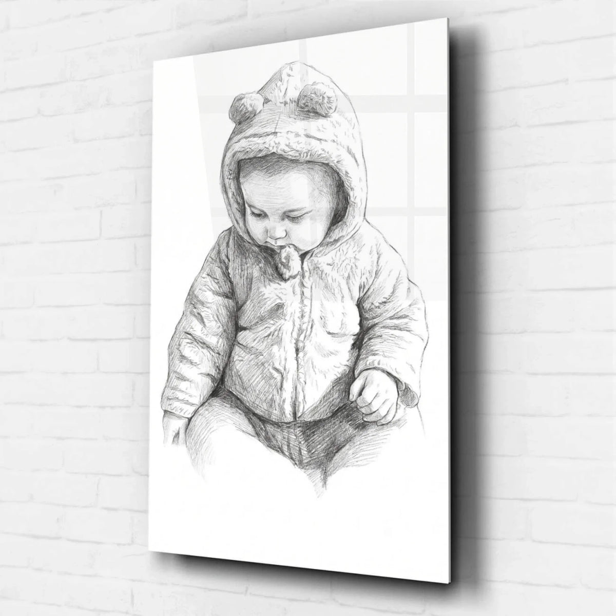 Babyportrait im Bleistift-Stil nach Foto - Acrylglas