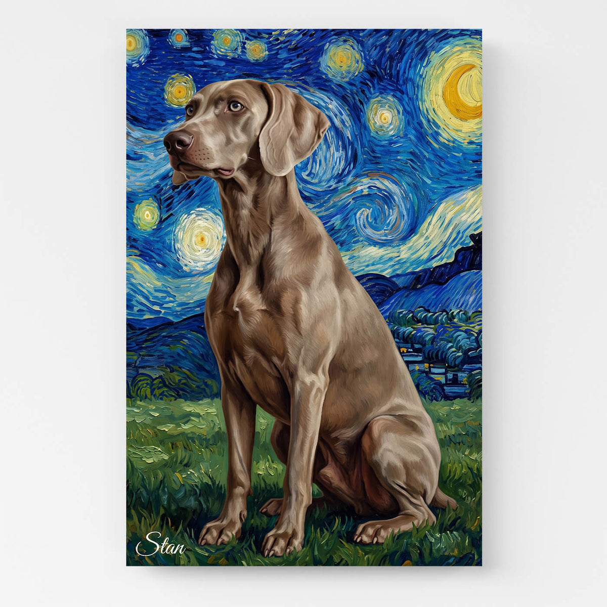 Hundeportrait im Van-Gogh Stil nach Foto - Leinwand