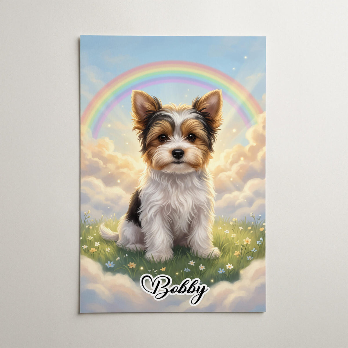 Hundeportrait an der Regenbogenbrücke nach Foto - Poster