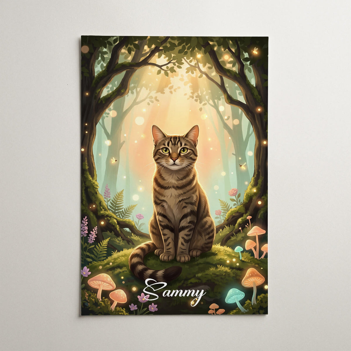 Katzenportrait im Fantasy / Cartoon Stil nach Foto - Poster