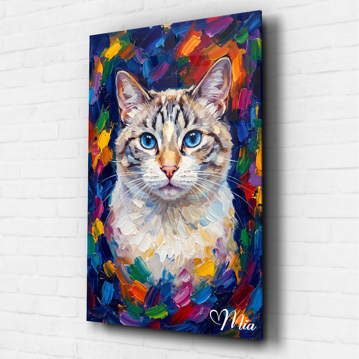 Katzenportrait im Pop-Art Stil nach Foto - Acrylglas