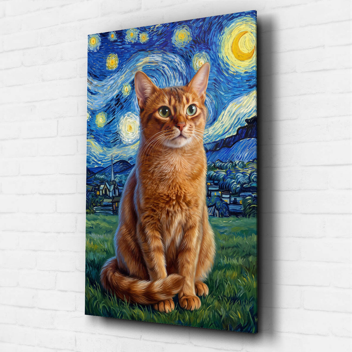 Katzenportrait im Van-Gogh Stil nach Foto - Acrylglas