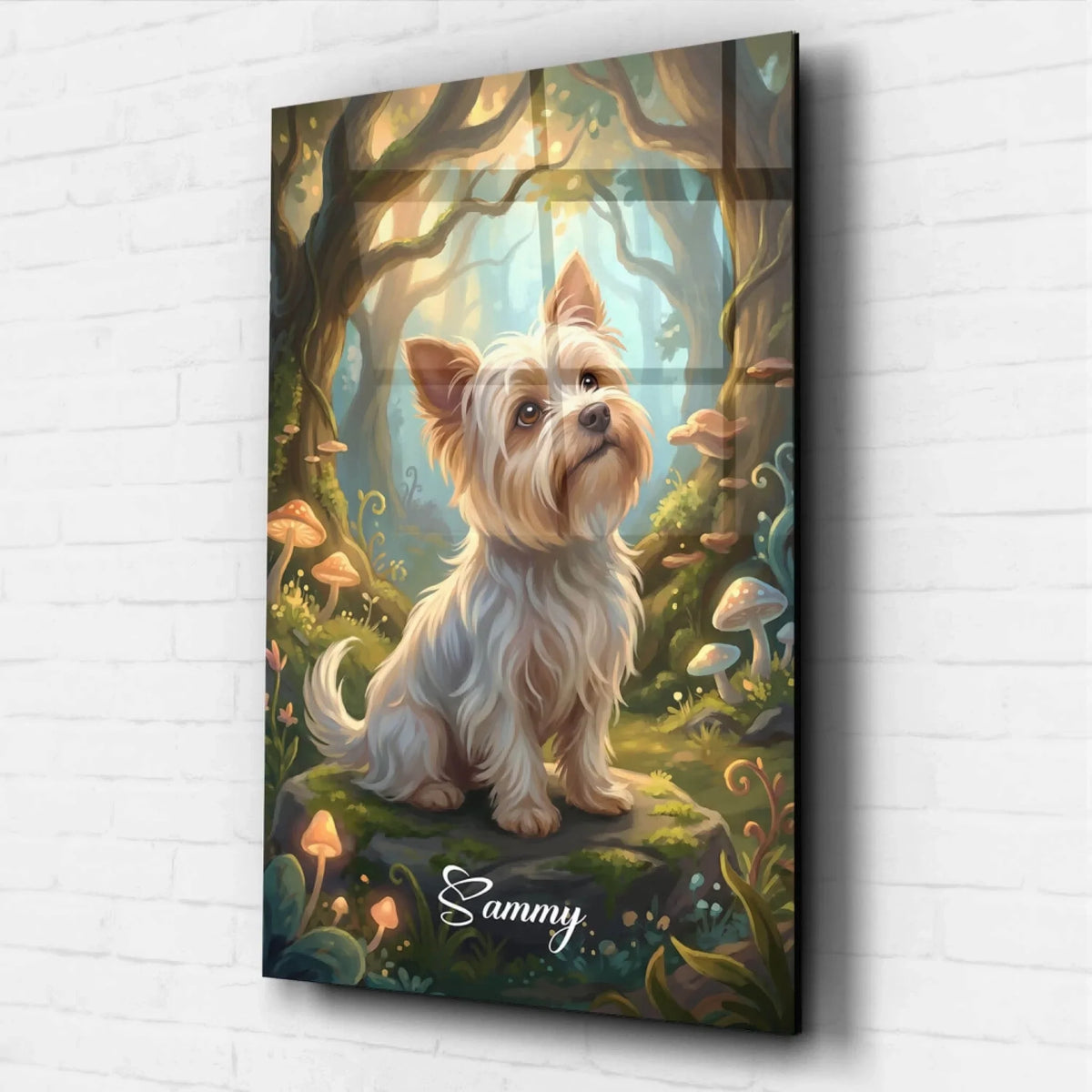 Hundeportrait im Fantasy / Cartoon Stil nach Foto - Acrylglas
