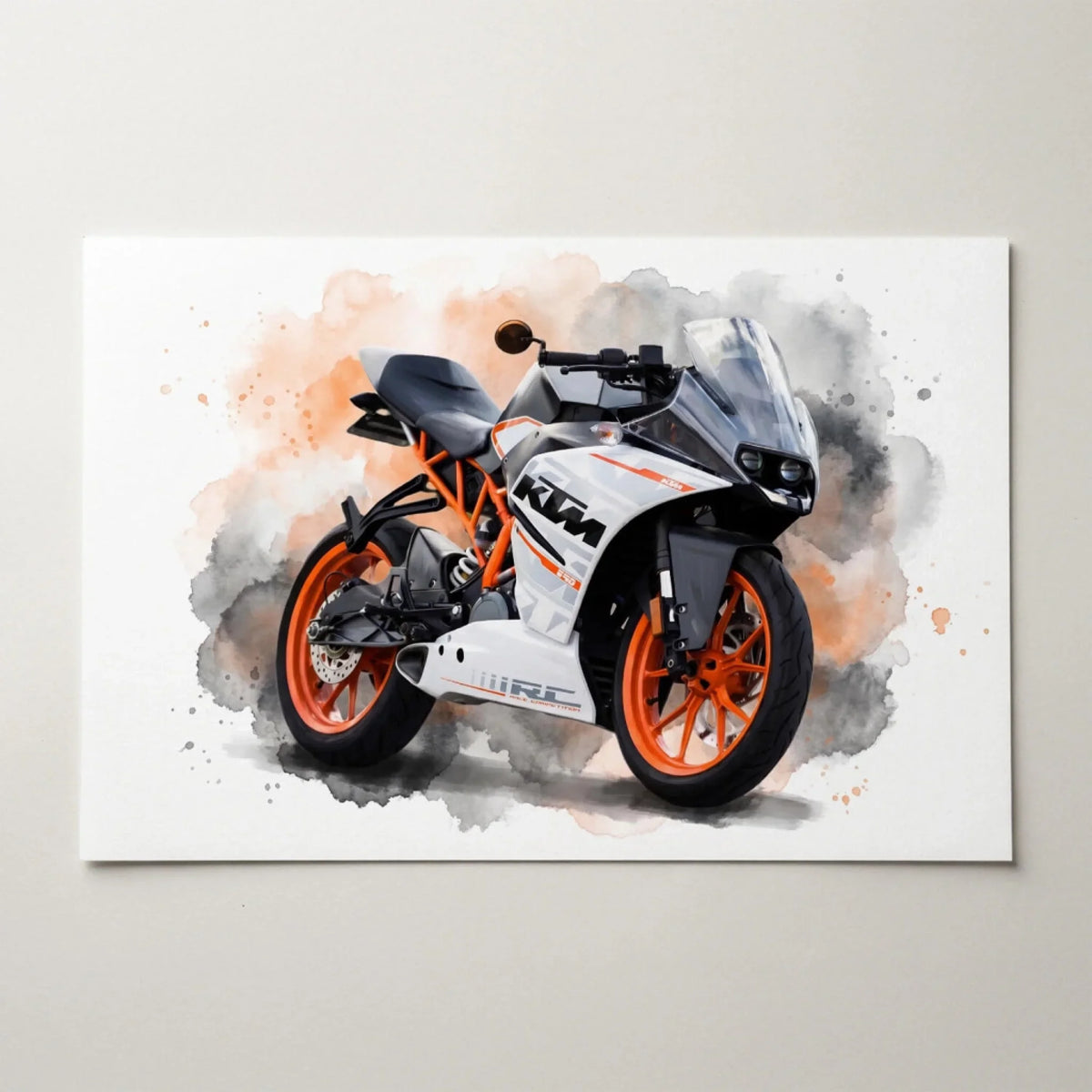 Motorradportrait im Aquarell-Stil (Querformat) nach Foto - Poster