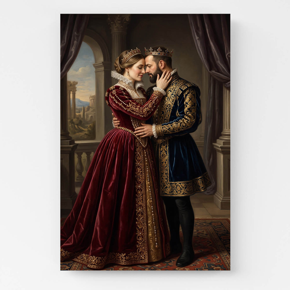 Paar- & Familienportrait im Renaissance-Stil nach Foto - Leinwand