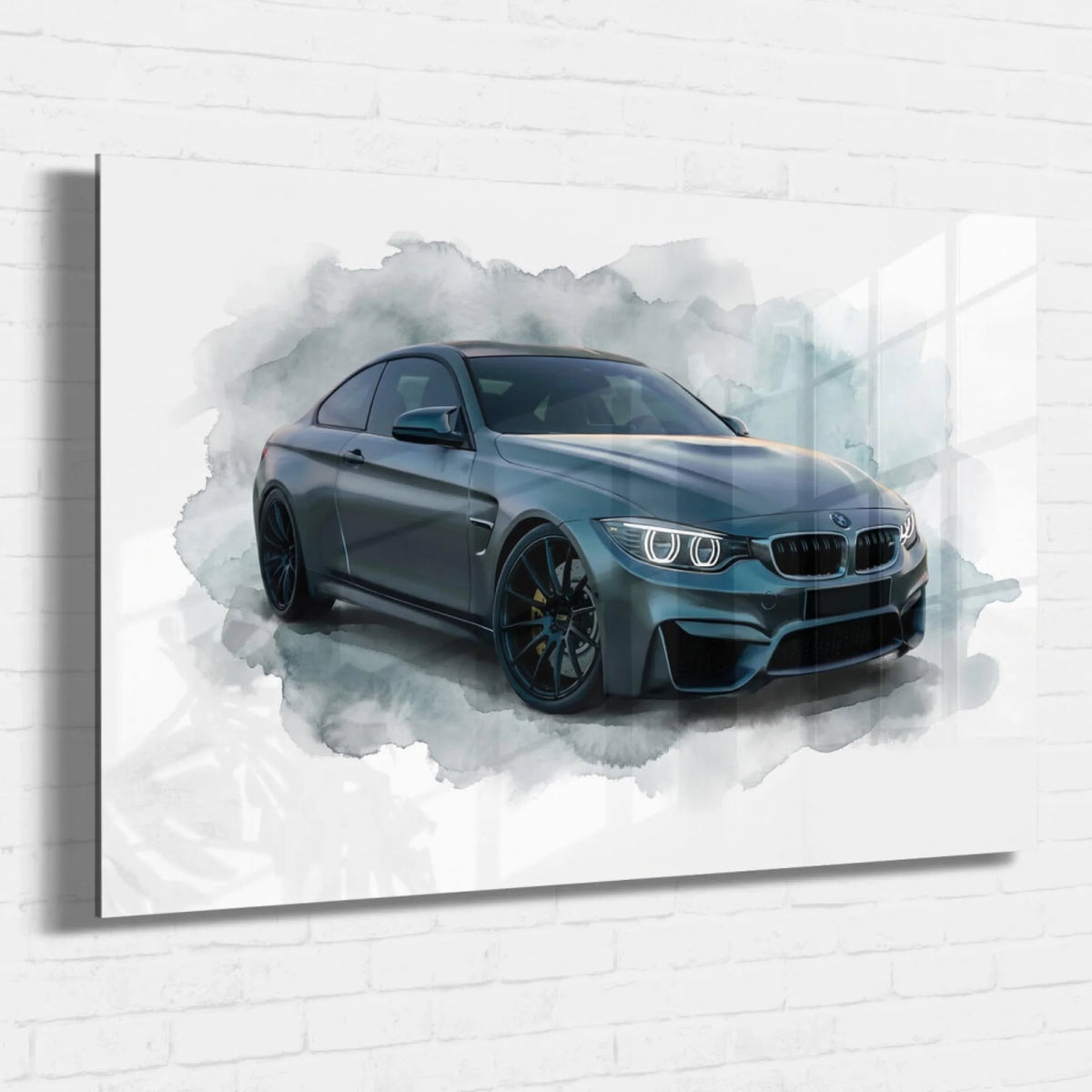 Auto Portrait im Aquarell-Stil nach Foto - Acrylglas