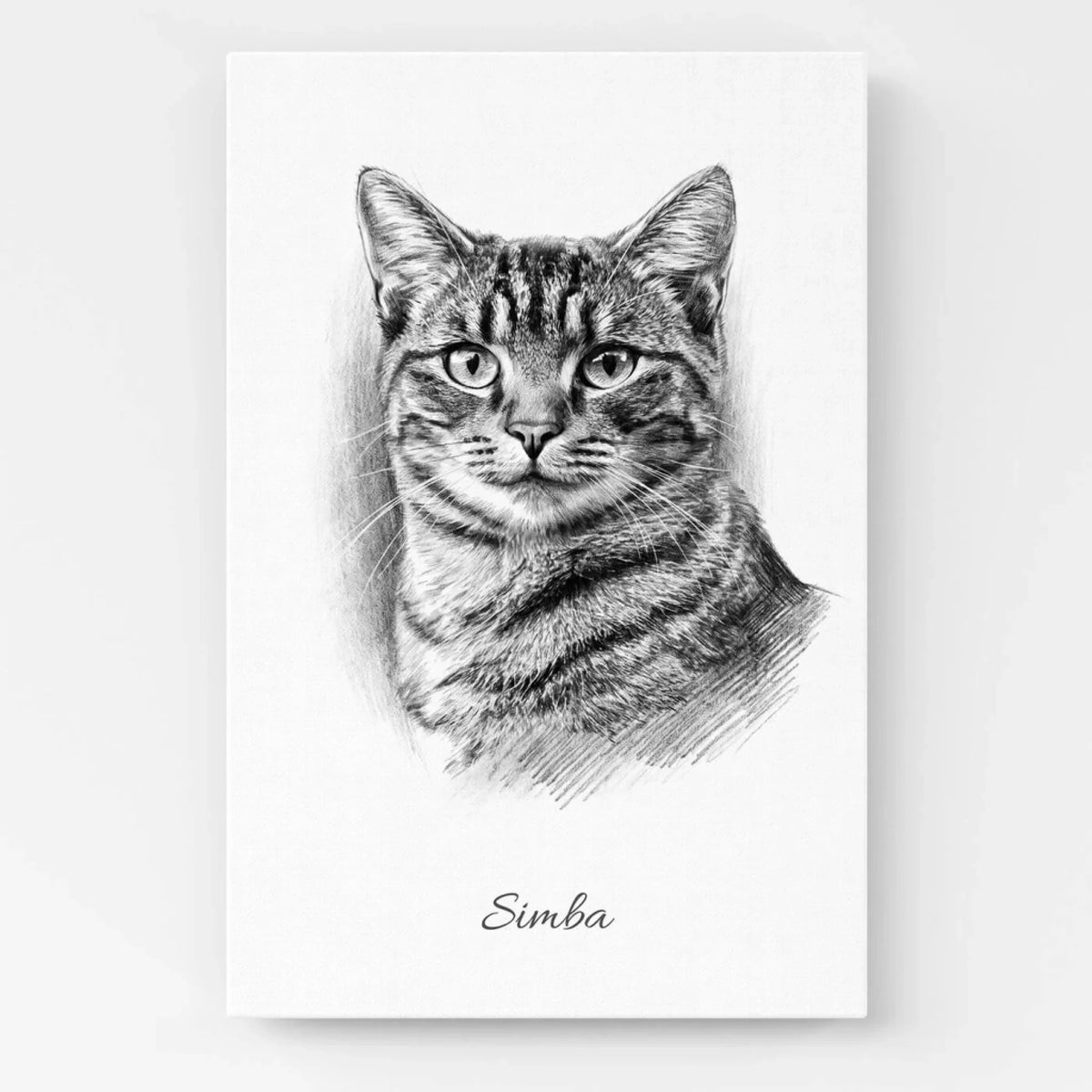 Katzenportrait im Bleistift-Stil - Leinwand
