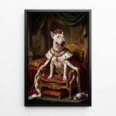 Katzenportrait im Renaissance-Stil nach Foto - Leinwand mit schwarzem Rahmen