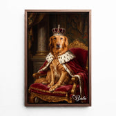 Pferdeportrait im Renaissance-Stil nach Foto - Leinwand mit Rahmen in Walnuss-Optik
