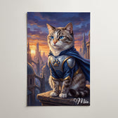 Hundeportrait als Superheld nach Foto - Poster